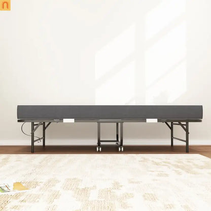 Bed Frame Rollaway Folding Metal Black Twin Memory Foam 74.8in