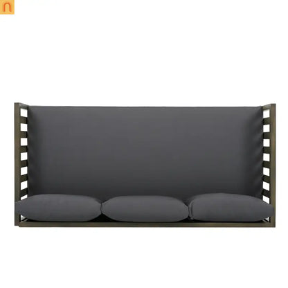 Outdoor Daybed Acacia Wood 3 Seat Gray