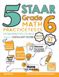 5 STAAR Grade 6 Math Practice Tests: Extra Practice to Help Achieve an Excellent Score - Paperback