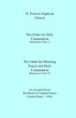 St. Francis Anglican Church: Order for Holy Communion & Morning Prayer - Paperback