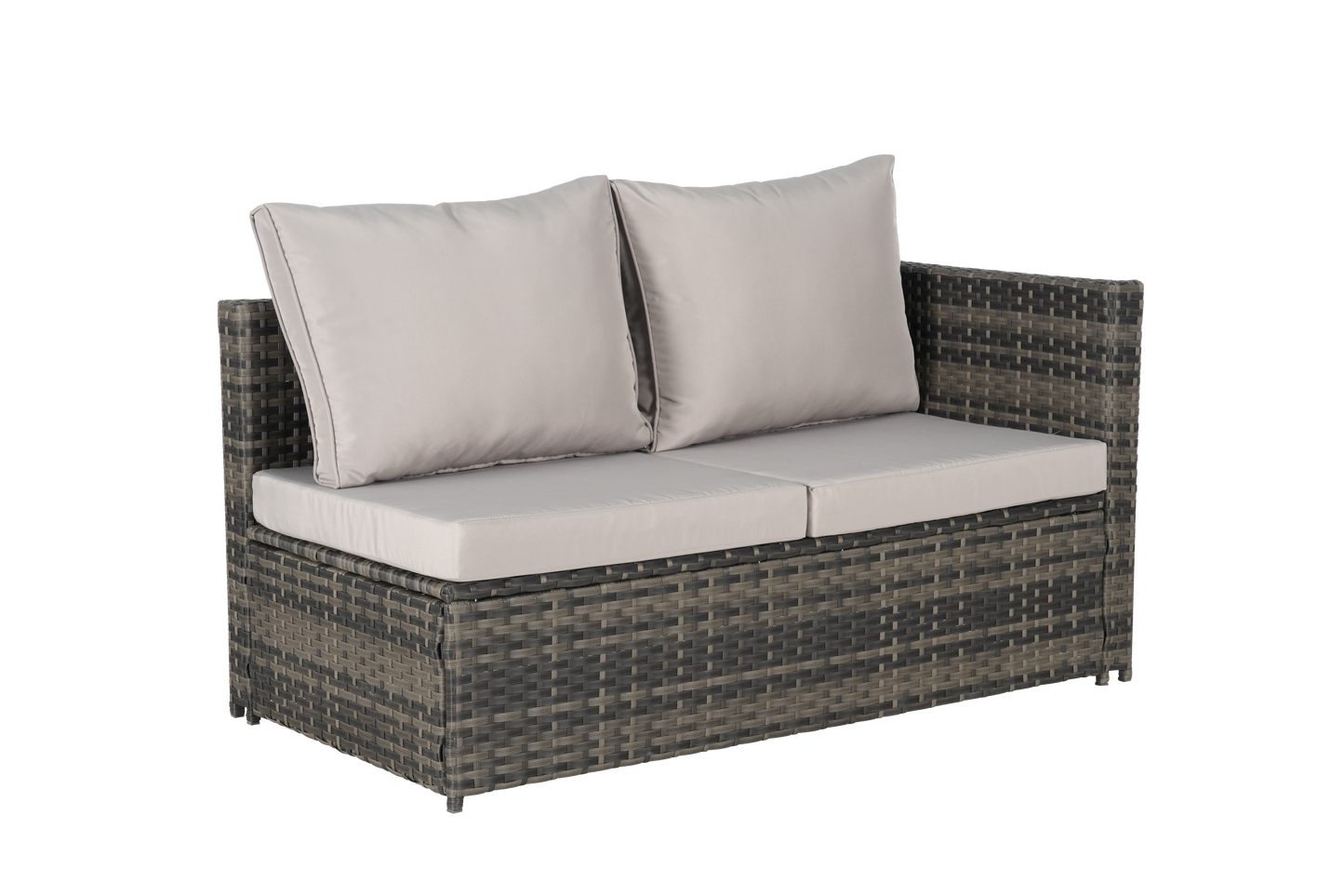 Outdoor Sectional Set PE Rattan 6 Piece L-Shape Gray