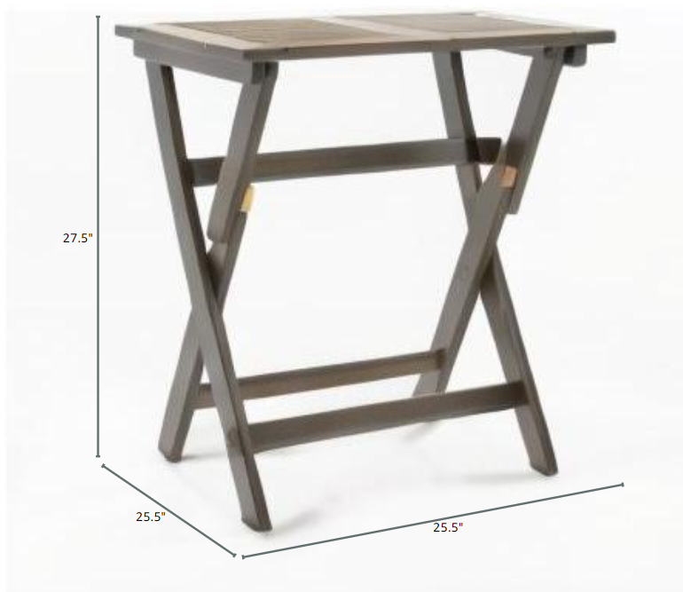 Outdoor Bistro Table Folding Acacia Wood Gray 25.5