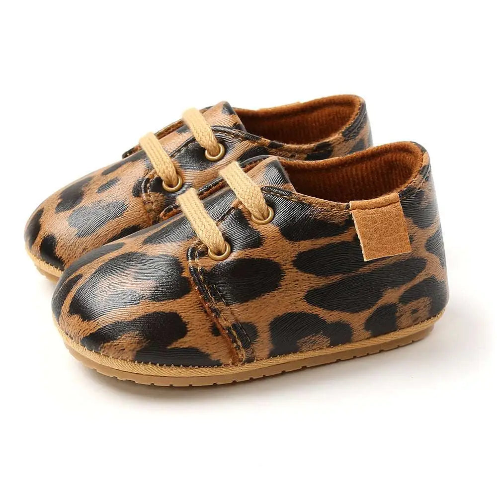 Beige Leather Baby Casual Shoes