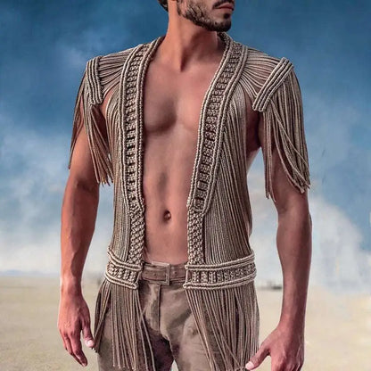 Beige Macramé Dress Creative Beach Travel Set