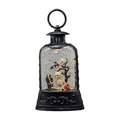 Lighted Waterglobe Lantern - Skeletons