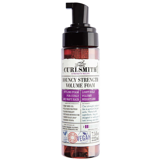 Bouncy Strength Volume Hair Foam - Vegan, Cruelty-Free Volumizing Hair Styler for Wavy & Curly Hair