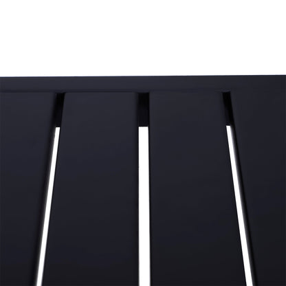 Outdoor Bar Set PE Rattan Black 3 Piece High Table 2 Bar Chairs Footrest