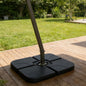 Patio Umbrella Base Offset HDPE Black 4 Panel 220 LB Water or Sand