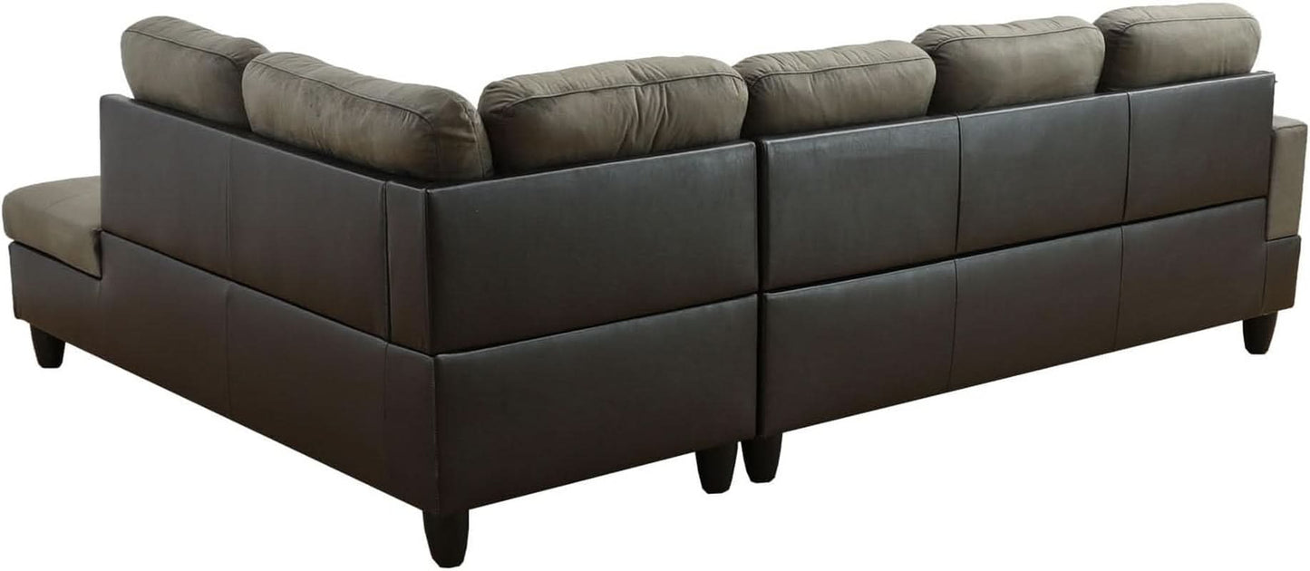 Taupe 105 Inch L Shaped Sectional Sofa With Storage Ottoman