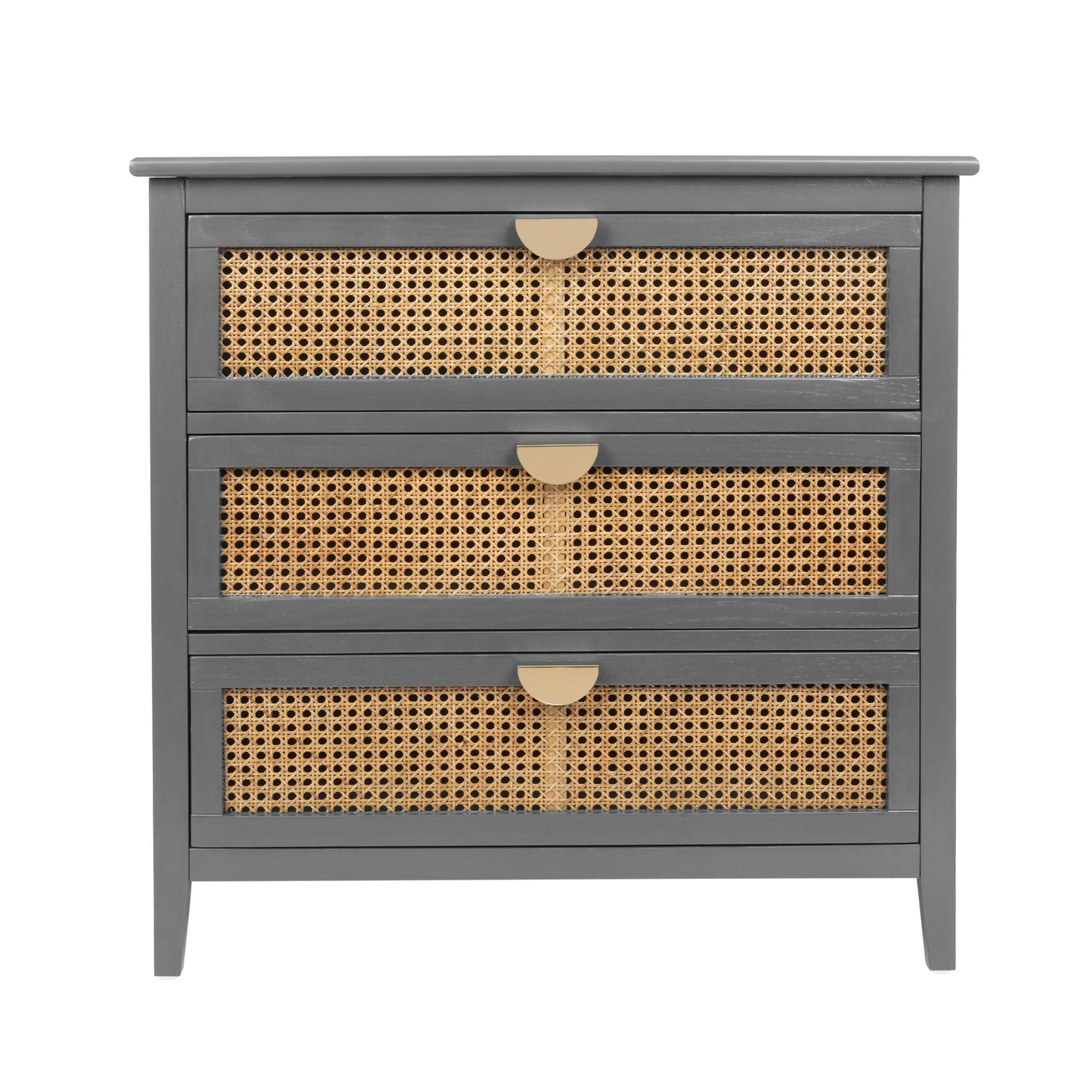3-Drawer Cabinet - Natural Rattan - Suitable for Bedroom, Living Room, or Study