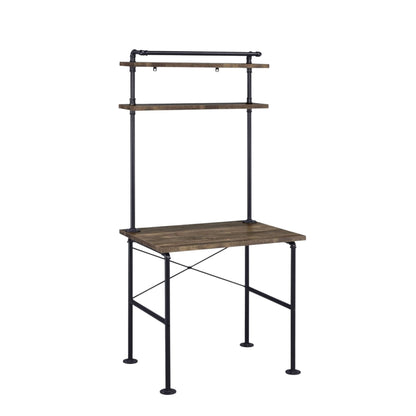 Ensata - Rustic Writing Desk - Black / Oak