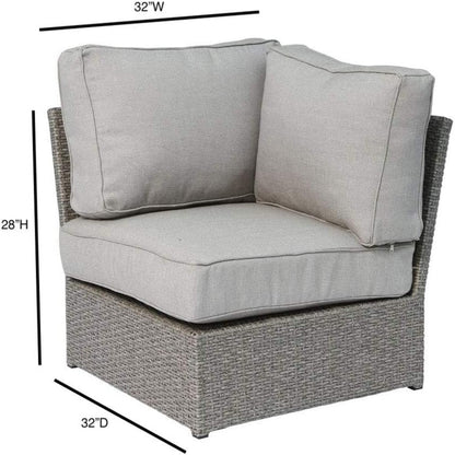 Outdoor Chair Wedge Coastal Wicker Aluminum Gray 33 In 300 LB