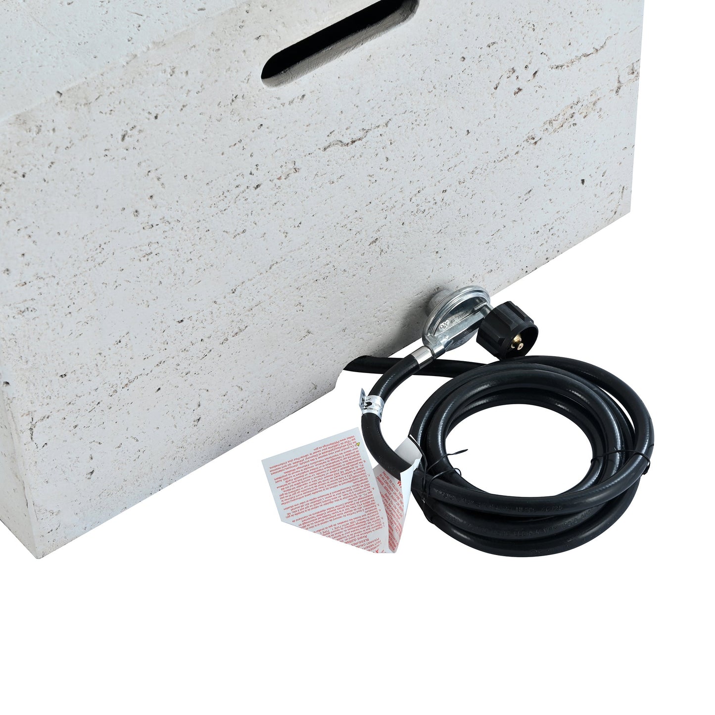 Propane Fire Pit Square MGO 40000 BTU 24" with Side Table Cover