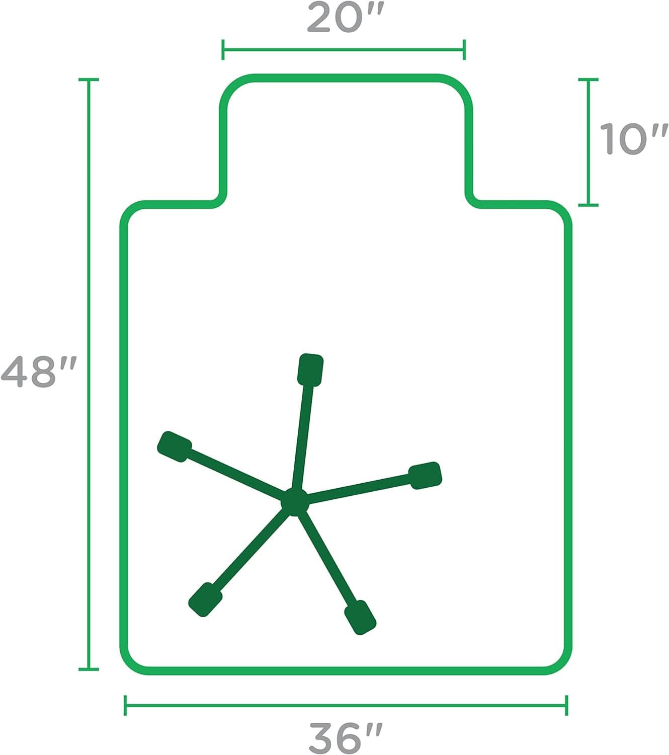 Office Chair Mat 36x48 Clear For Low Pile Carpet Use