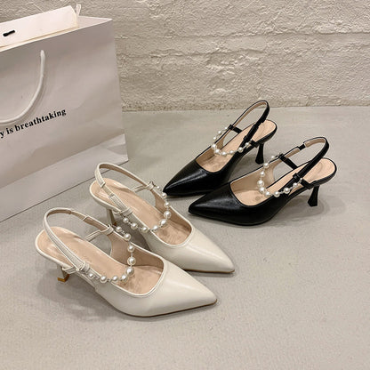 Women's Patent-Leather Pointed-Toe Stiletto Sandals