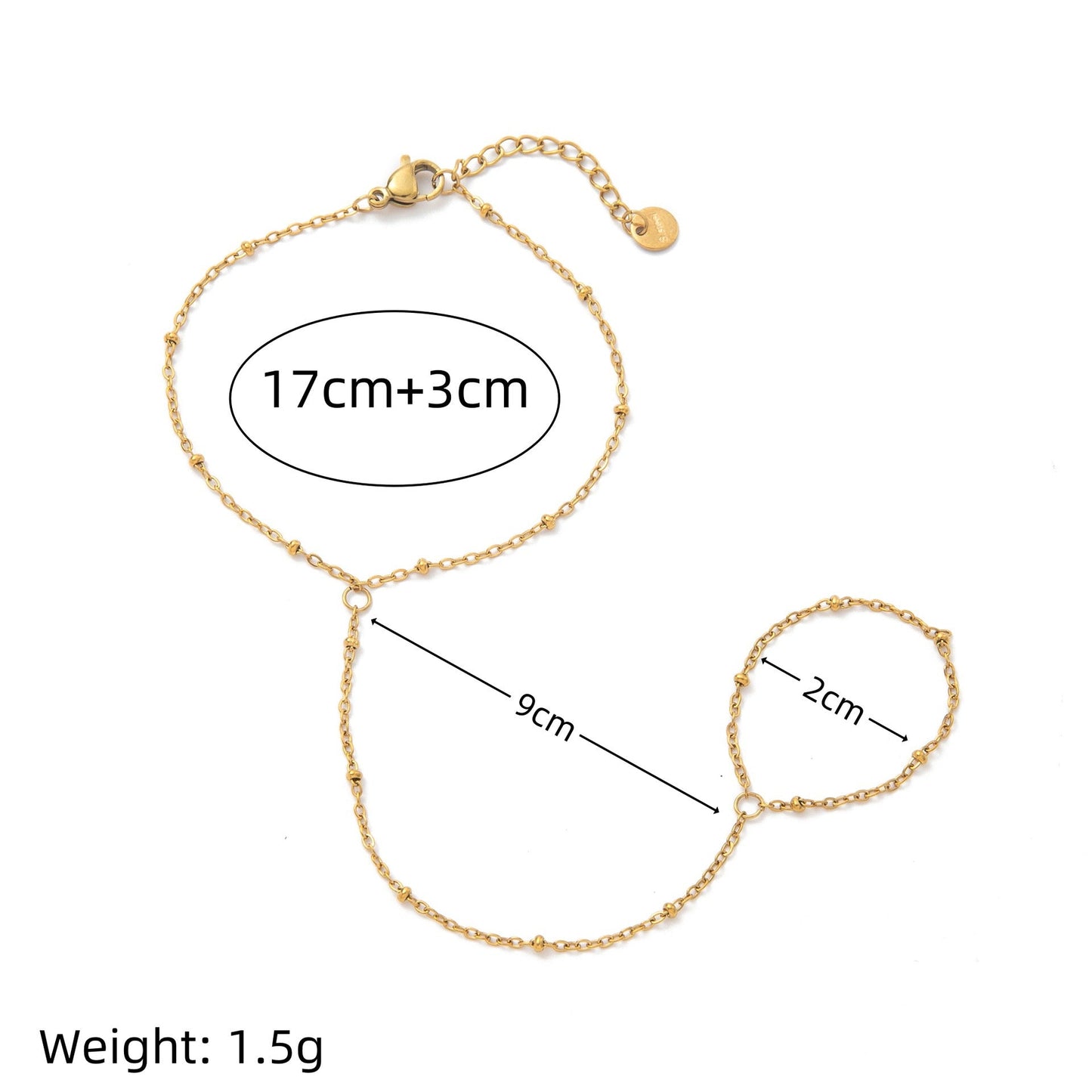 Womens Fashionable Stainless Steel Beaded Bracelet