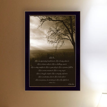 "Life Is" Framed Wall Art | Inspirational Quote Print, Black Frame