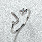 Popular Fashion Silvery AZ Letter Ring Initials Wedding Love Couple Rings Bridesmaid Gift