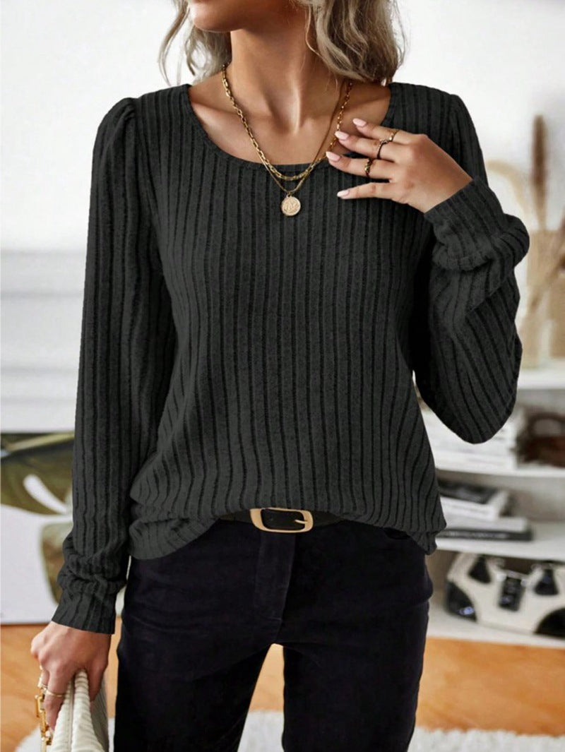 Casua Relaxed-fit Solid-color V-neck Sweater