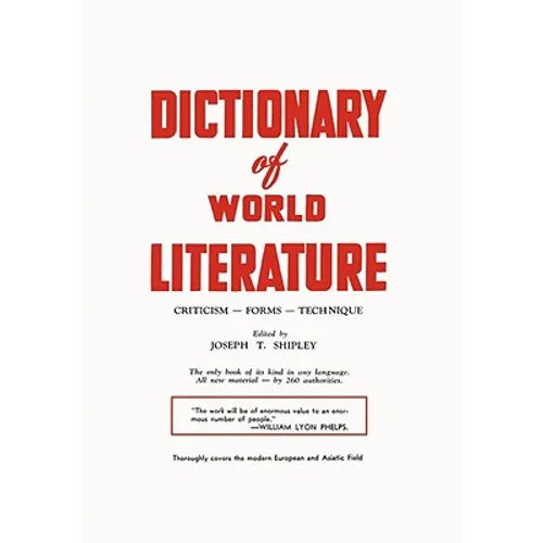 Dictionary of World Literature - Paperback