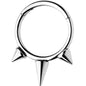3/8 Silver Tone Punk Spike Hinged Segment Ring Circular Barbell