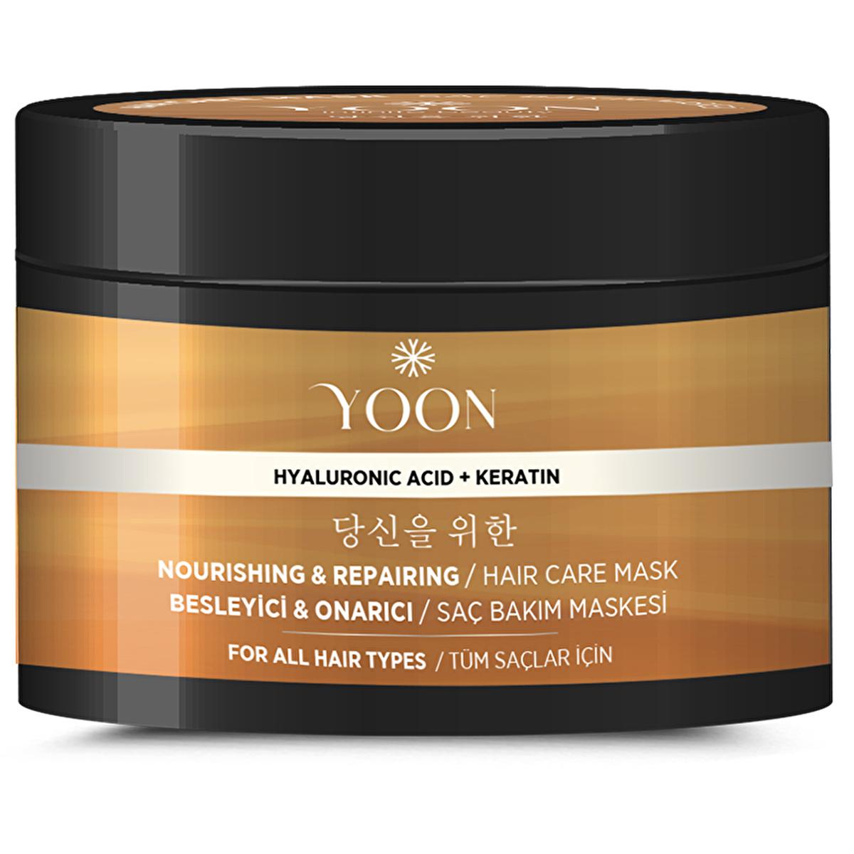Yoon Keratin Hair Mask with Hyaluronic Acid - Intensive Repair & Nourishment for Damaged Hair, Vegan & Cruelty-Free
