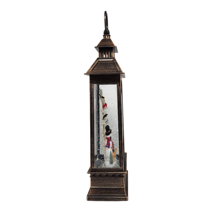 Lighted Spinning Waterglobe Lantern - Frosty and Friends