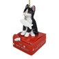 Black and White Cat with Fish Ornament