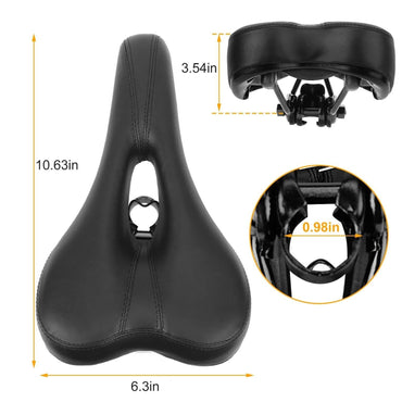 Bicycle Padded Saddle Wear Resistant Hollow Leather Seat Cushion