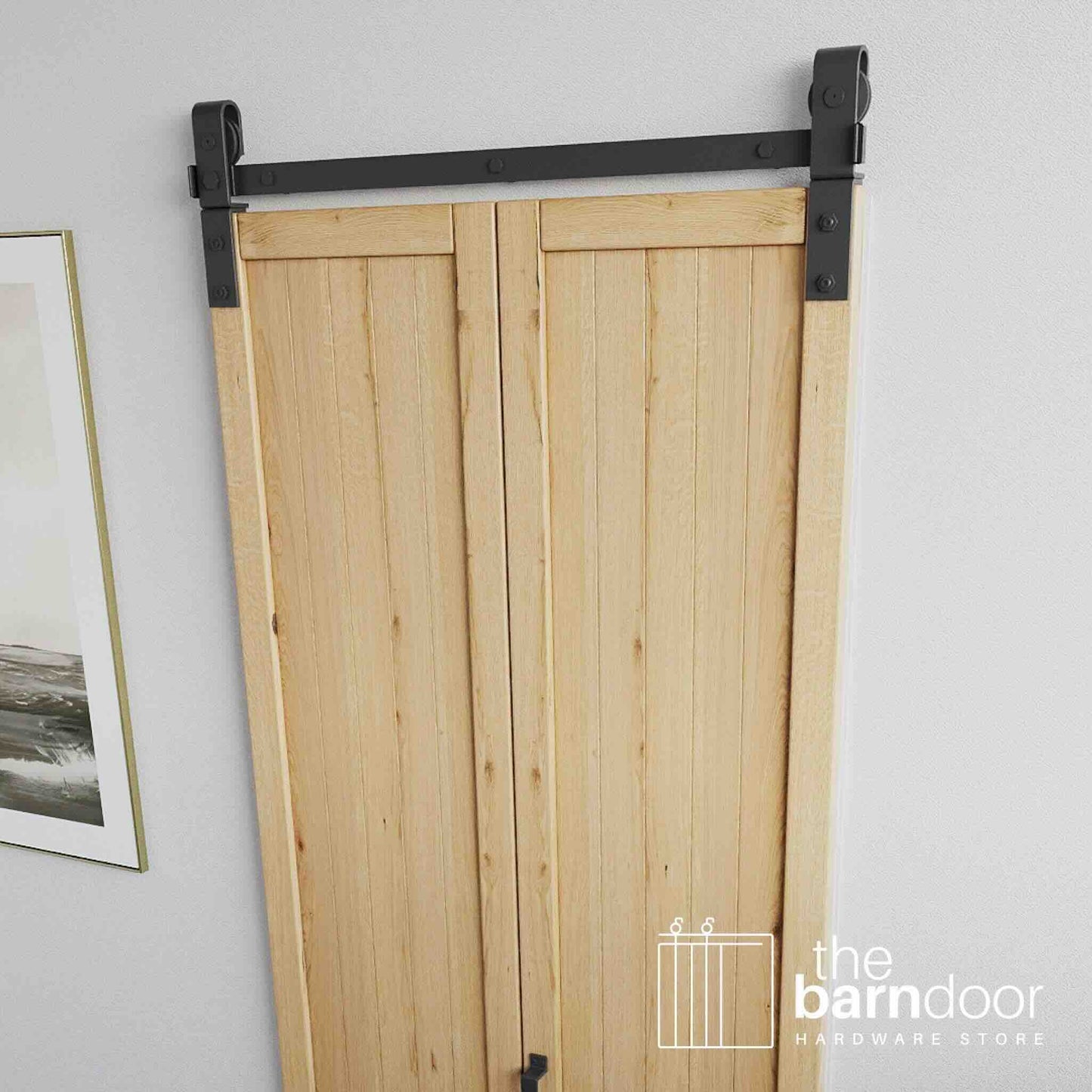 J-Strap Heavy Duty Bifold Barn Door Hardware Kit | 2 Door Kit