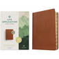 NLT Life Application Study Bible, Third Edition (Genuine Leather, Brown, Indexed, Red Letter) - Leather