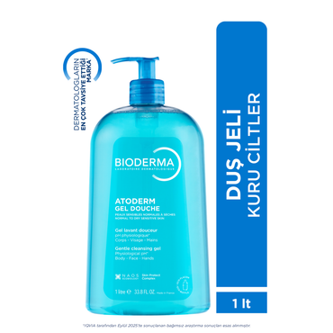 Bioderma Atoderm Shower Gel 1000ml - Moisturizing, Dermatologically Tested, Paraben-Free for Sensitive Skin