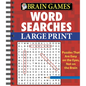 Brain Games - Word Searches - Large Print (Red) - Spiral