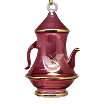 Gold Rimmed Teapot Solid - Red Small