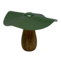 Metal and Mango Wood Mushroom  - Olive Green