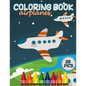 Airplanes Coloring Book: Airplane Large Page Coloring Designs for Toddlers and Kids to Relief Stress - Paperback