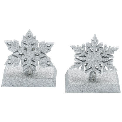 Lighted Snowflake Stocking Hanger - 2 Piece Set