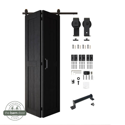 2-Door Bifold Barn Door Kit | Black Hardware