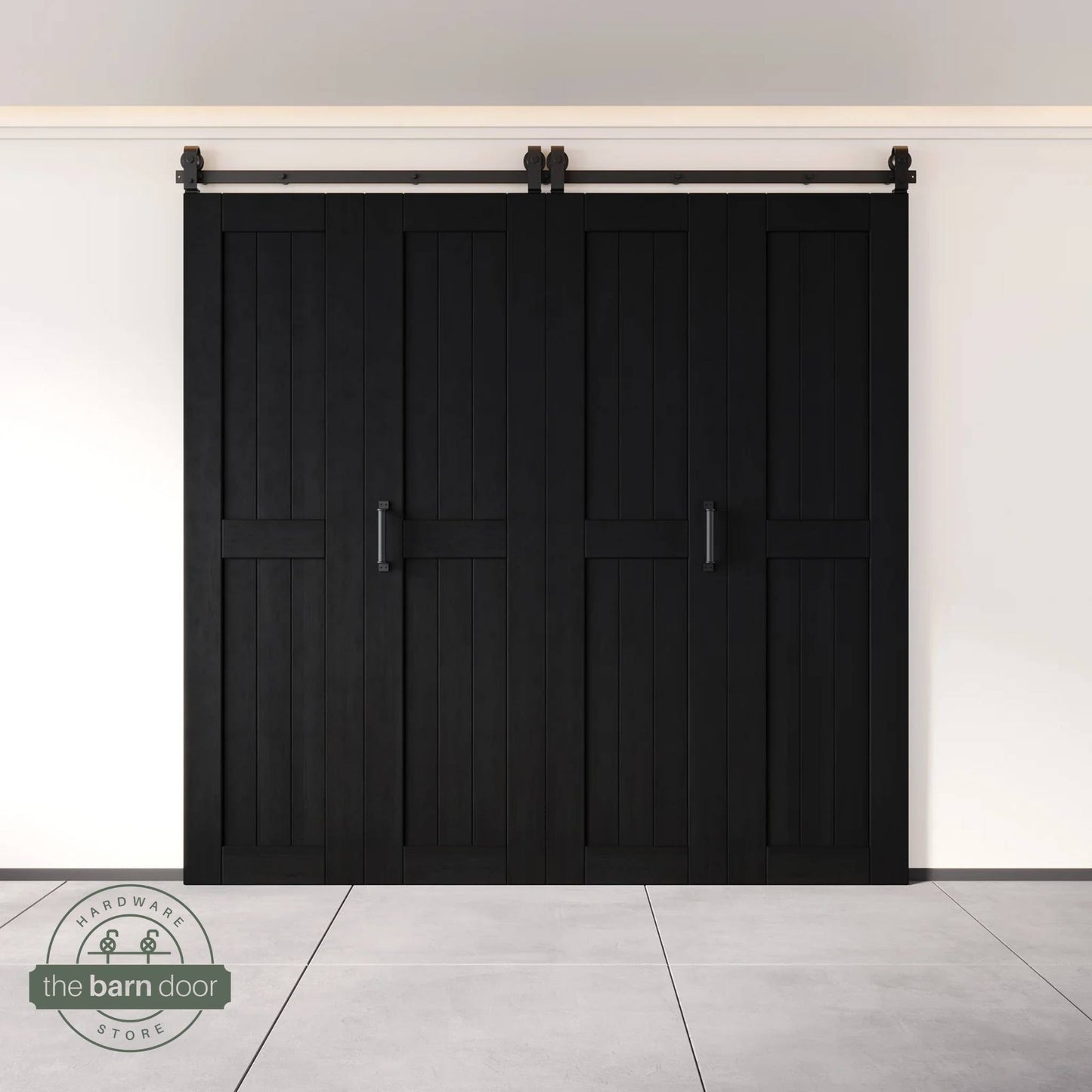 4-Door Bifold Barn Door Kit | Black Hardware