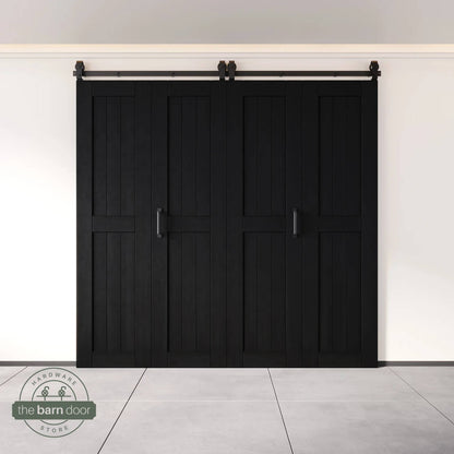 4-Door Bifold Barn Door Kit | Black Hardware