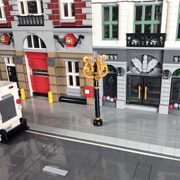 Black & Gold Spiral Lamppost - Building Set - Made Using LEGO® Parts