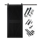 Diamond Pattern Barn Door Kit | Black Hardware
