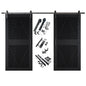 Diamond Pattern Double Door Barn Door Kit | Black Barn Door Hardware