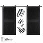 Diamond Pattern Double Door Barn Door Kit | Black Barn Door Hardware