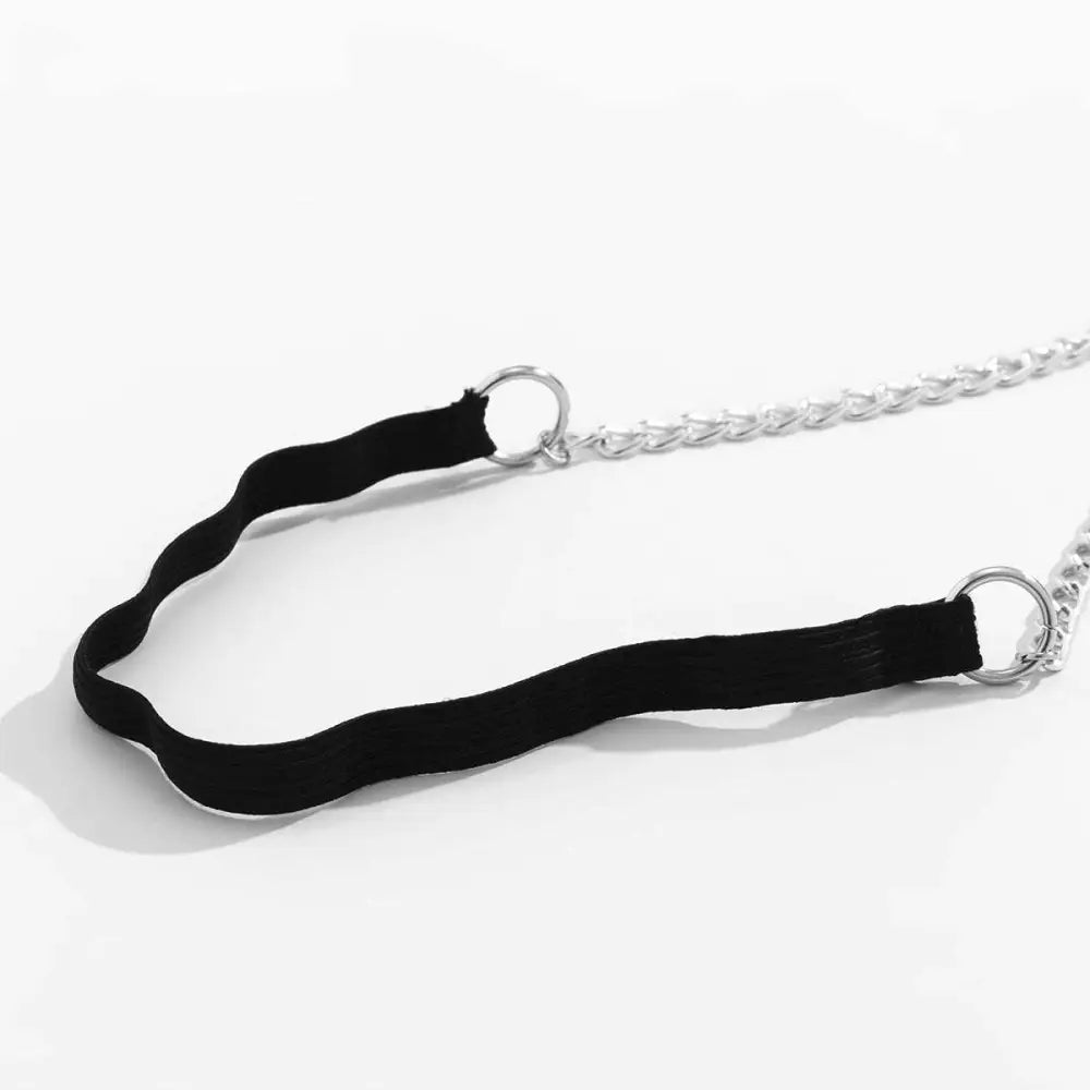 Black Elastic Geometric Body Chain Thigh Garter