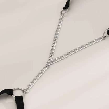 Black Elastic Geometric Body Chain Thigh Garter