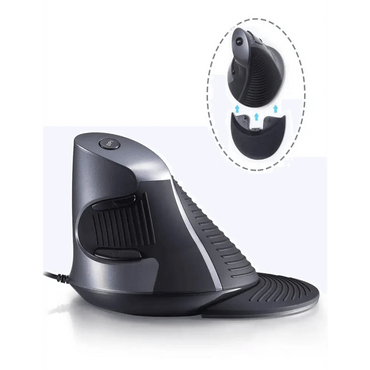 Black Ergonomic Design Vertical Mouse Adjustable DPI Optical Right Hand Mouse Reduce Wrist Pain 6 Buttons Modern Mouse For Computers Laptops PC
