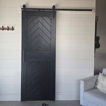 J-Strap Black Single Track Barn Door Hardware Kit