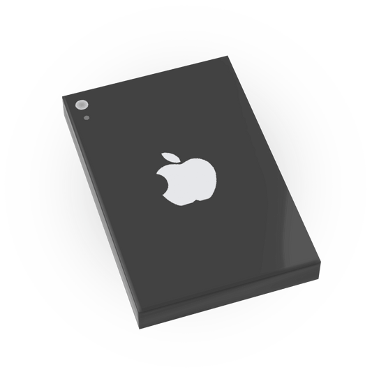 Fruit Tablet - Black - Custom Printed - Made Using a LEGO® Tile