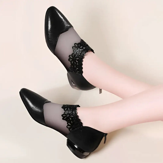Black Lace Mesh Women's Sandals Tide